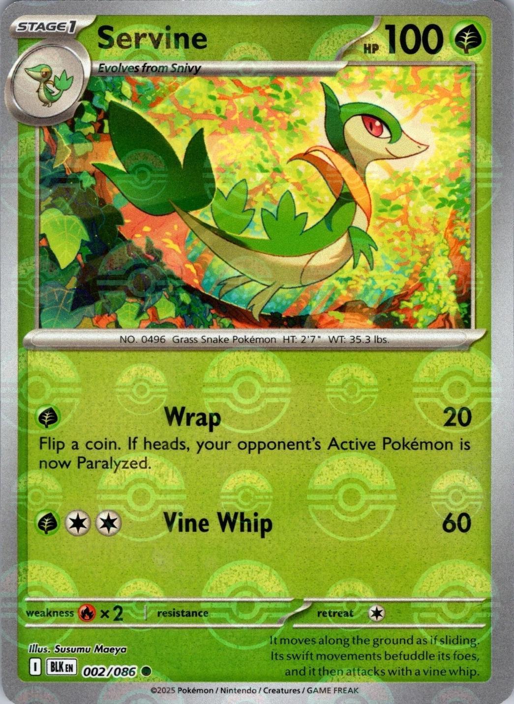 Black Bolt Servine [Poke-Ball] Pokémon card